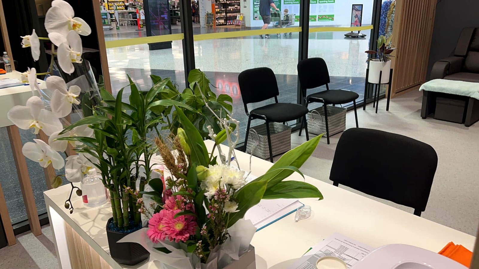 New Concept Massage welcoming reception and waiting area